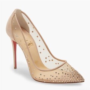 Christian Louboutin Mini Glitter Follies Strass Pump 38